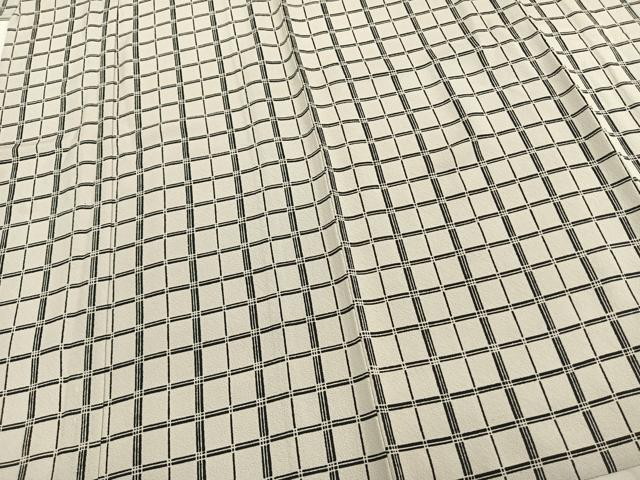 平和屋着物▽上質な小紋 単衣 格子 正絹 逸品 AAAZ9276fy