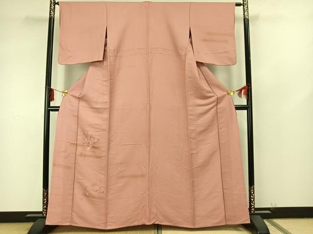 平和屋着物▽無地絵羽訪問着 単衣 総刺繍 扇面草花文 暈し染め 正絹 逸品 AAAZ9278fy