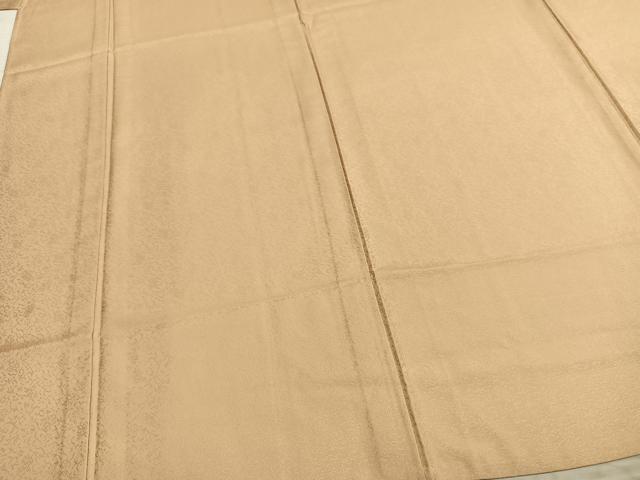 平和屋着物▽上質な色無地　単衣　飴色　正絹　逸品　AAAZ9280fy