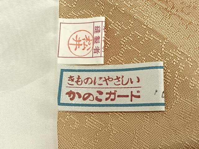 平和屋着物▽上質な色無地　単衣　飴色　正絹　逸品　AAAZ9280fy