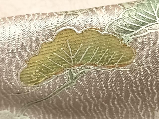 平和屋着物▽訪問着 単衣 草花文 金銀彩 正絹 逸品 AAAZ9282fy