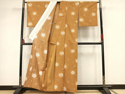 平和屋着物▽小紋 単衣 花丸文 洗える着物 AAAZ9283fy
