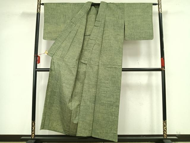 平和屋着物▽上質な紬 単衣 霞文 正絹 逸品 AAAZ9285fy