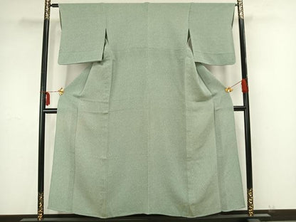 平和屋着物▽上質な小紋 単衣 あられ文 鬼しぼ縮緬 正絹 逸品 AAAZ9286fy