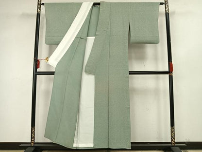 平和屋着物▽上質な小紋 単衣 あられ文 鬼しぼ縮緬 正絹 逸品 AAAZ9286fy