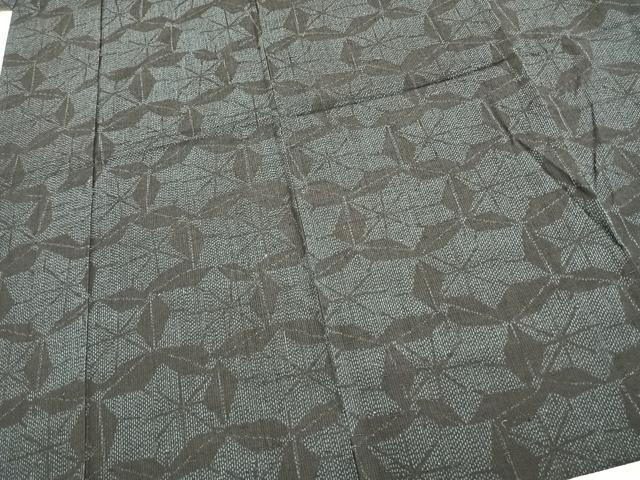 平和屋着物▽上質な紬 単衣 舞葉文 正絹 逸品 AAAZ9289fy