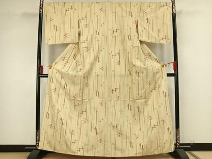 平和屋着物▽上質な紬 単衣 琉球絣 正絹 逸品 AAAZ9290fy