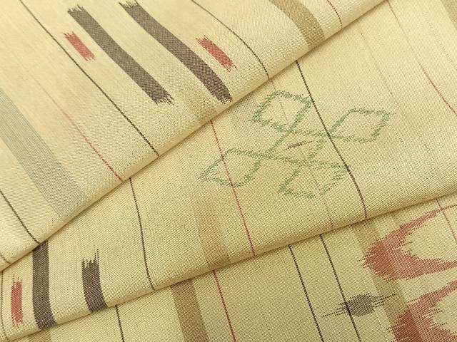 平和屋着物▽上質な紬 単衣 琉球絣 正絹 逸品 AAAZ9290fy