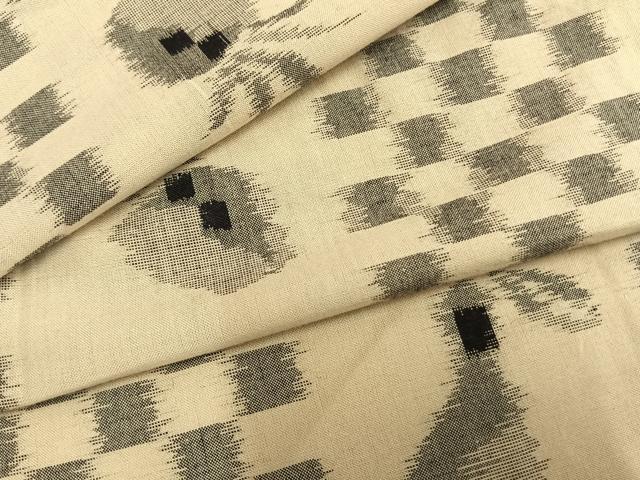 平和屋着物▽上質な紬 単衣 市松文様 正絹 逸品 AAAZ9292fy