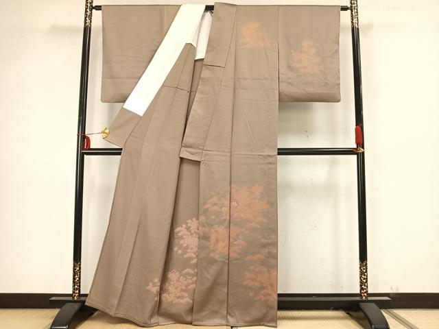 平和屋着物▽訪問着 単衣 刺繍 草花文 正絹 逸品 AAAZ9294fy