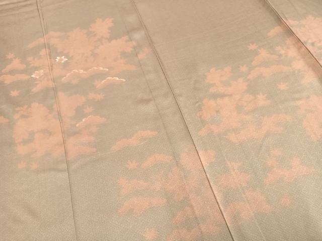 平和屋着物▽訪問着 単衣 刺繍 草花文 正絹 逸品 AAAZ9294fy