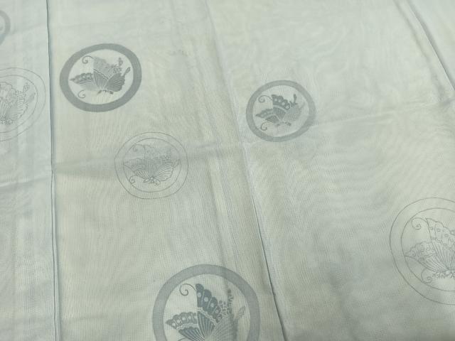 平和屋着物▽訪問着 無双 紗袷 紗×絽 蝶丸文 正絹 逸品 AAAZ9296fy