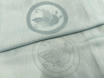 平和屋着物▽訪問着 無双 紗袷 紗×絽 蝶丸文 正絹 逸品 AAAZ9296fy