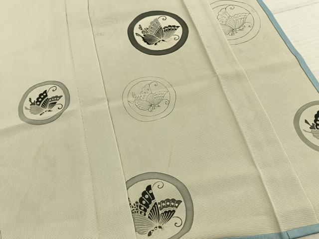 平和屋着物▽訪問着 無双 紗袷 紗×絽 蝶丸文 正絹 逸品 AAAZ9296fy