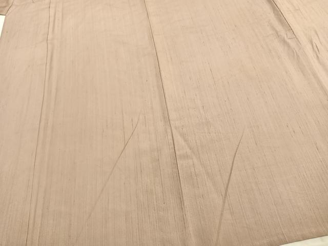平和屋着物▽加賀友禅の巨匠 初代 由水十久監修 紬 単衣 色無地 亜麻色 正絹 逸品 AAAZ9299fy
