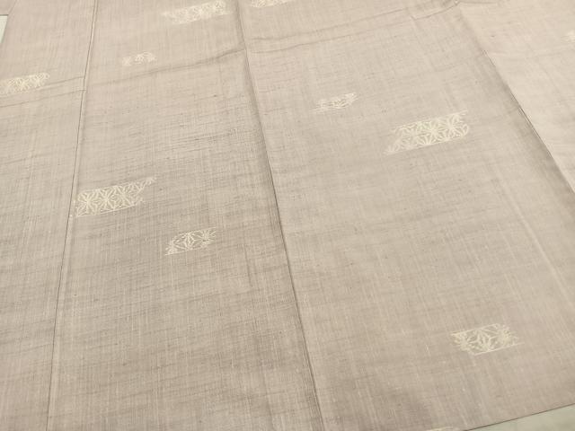 平和屋着物▽上質な紬 単衣 麻の葉文様 正絹 逸品 AAAZ9300fy