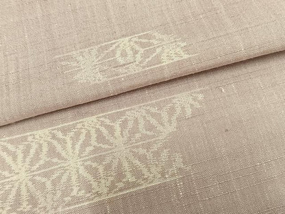 平和屋着物▽上質な紬 単衣 麻の葉文様 正絹 逸品 AAAZ9300fy