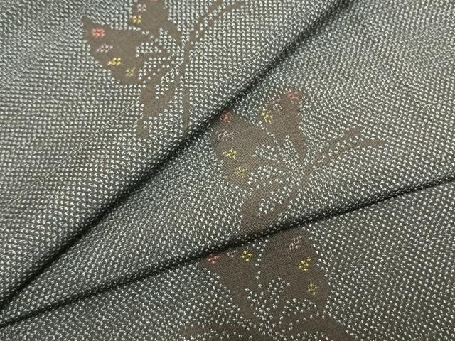 平和屋着物▽本場大島紬 単衣 舞蝶文 正絹 逸品 未使用 AAAZ9301fy