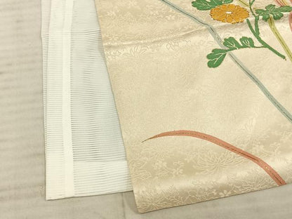 平和屋着物▽豪華振袖 単衣 御所車花文 金彩 正絹 逸品 AAAZ9302fy