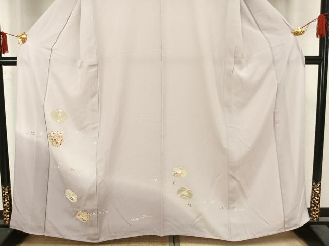 平和屋着物▽訪問着　単衣　花蝶丸文　金彩　正絹　逸品　AAAZ9307fy