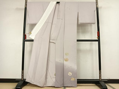 平和屋着物▽訪問着　単衣　花蝶丸文　金彩　正絹　逸品　AAAZ9307fy