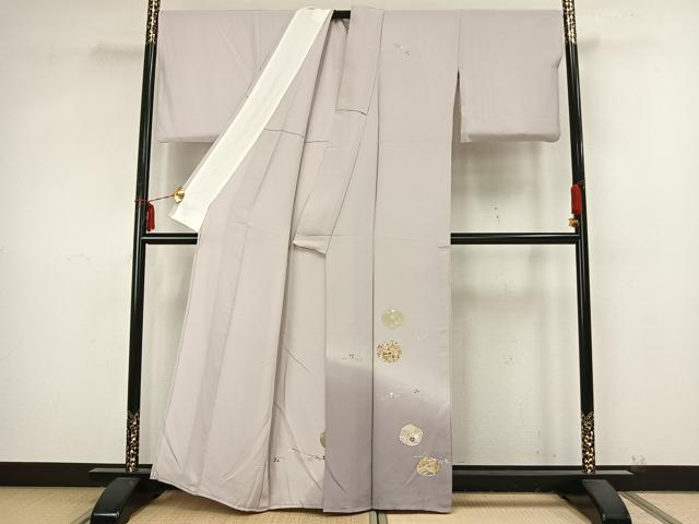 平和屋着物▽訪問着　単衣　花蝶丸文　金彩　正絹　逸品　AAAZ9307fy