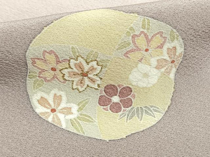 平和屋着物▽訪問着　単衣　花蝶丸文　金彩　正絹　逸品　AAAZ9307fy