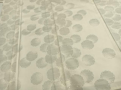 平和屋着物▽本場大島紬　白大島　単衣　雪輪文　さが美扱い　正絹　逸品　AAAZ9308fy