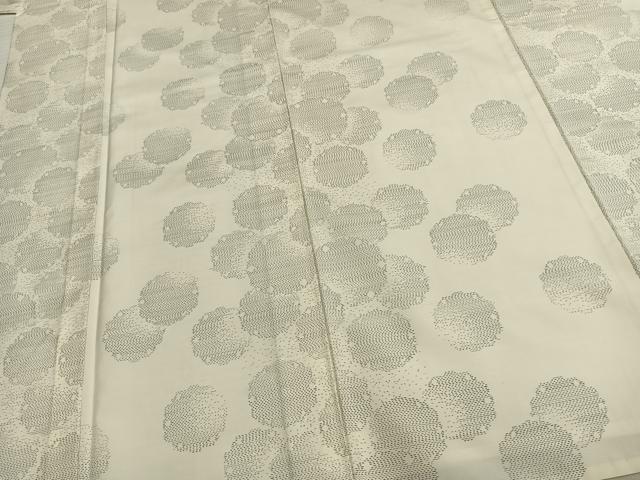 平和屋着物▽本場大島紬　白大島　単衣　雪輪文　さが美扱い　正絹　逸品　AAAZ9308fy