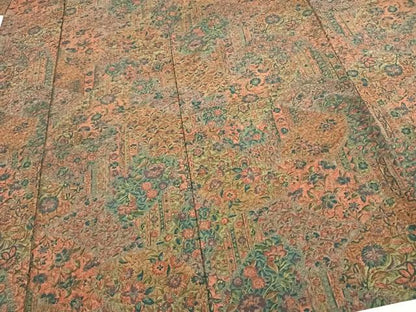 平和屋着物▽民芸結城紬 単衣 切嵌花文 証紙付き 正絹 逸品 未使用 AAAZ9309fy