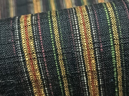 平和屋着物▽上質な紬　単衣　縞　正絹　逸品　AAAZ9310fy