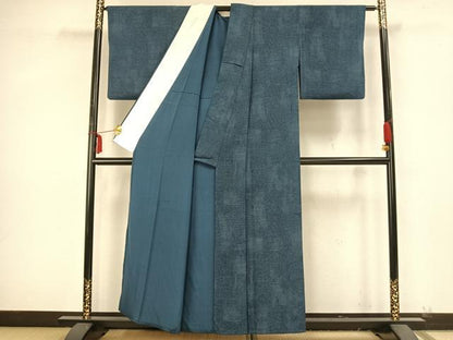 平和屋着物▽上質な小紋 単衣 杢目文 正絹 逸品 AAAZ9313fy