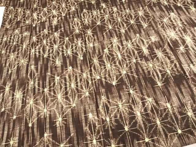 平和屋着物▽上質な紬 単衣 麻の葉文様 正絹 逸品 AAAZ9314fy