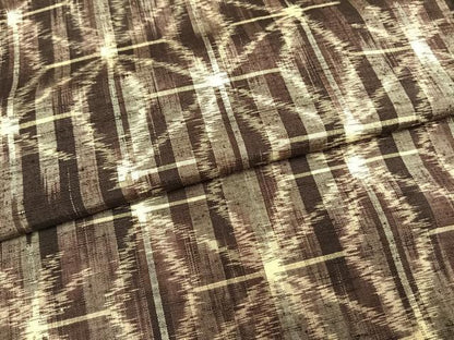 平和屋着物▽上質な紬 単衣 麻の葉文様 正絹 逸品 AAAZ9314fy