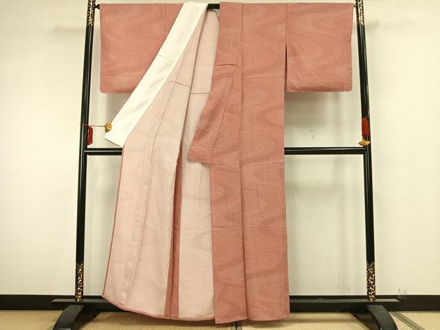 平和屋着物▽江戸小紋 単衣 流水文 正絹 逸品 未使用 AAAZ9317fy