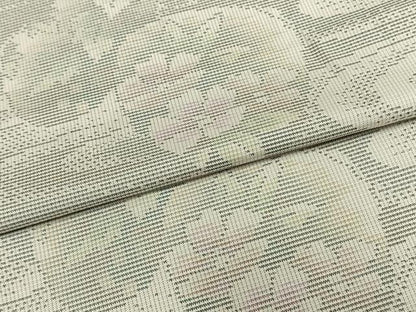 平和屋着物▽本場大島紬 白大島 単衣 9マルキ 流水草花丸文 正絹 逸品 AAAZ9318fy