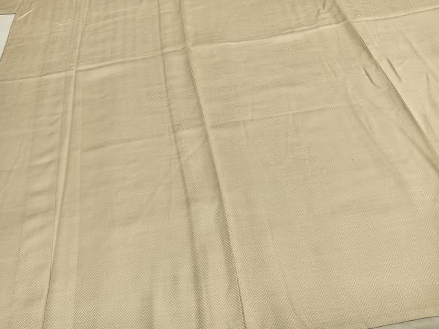 平和屋着物▽上質な色無地　単衣　お召地　松葉地紋　砂色　やまと誂製　正絹　逸品　AAAZ9320fy