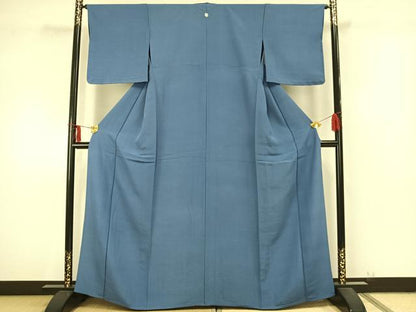 平和屋着物▽上質な色無地 単衣 紺鼠色 正絹 逸品 未使用 AAAZ9323fy
