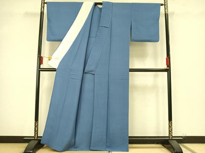平和屋着物▽上質な色無地 単衣 紺鼠色 正絹 逸品 未使用 AAAZ9323fy