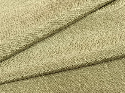 平和屋着物▽上質な色無地　単衣　柳茶色　鬼しぼ縮緬　正絹　逸品　AAAZ9324fy