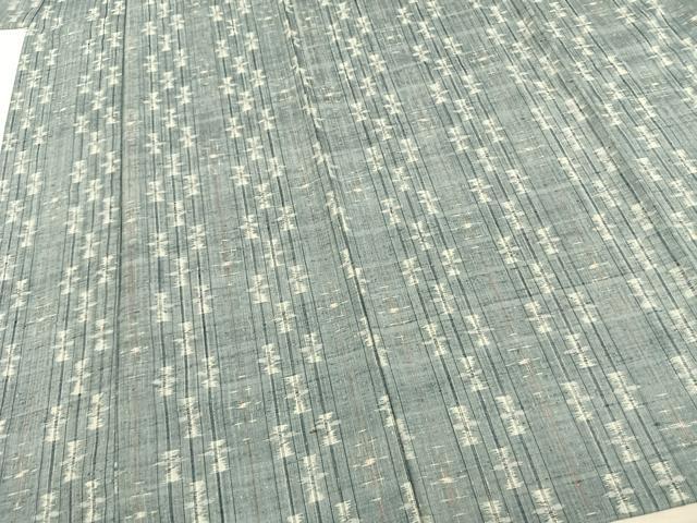 平和屋着物▽上質な紬 単衣 絣文様 正絹 逸品 AAAZ9331fy
