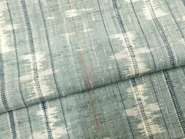 平和屋着物▽上質な紬 単衣 絣文様 正絹 逸品 AAAZ9331fy