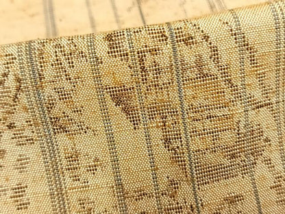 平和屋着物▽上質な紬 単衣 枝葉文 正絹 逸品 AAAZ9333fy
