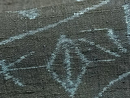 平和屋着物▽上質な紬 単衣 流水麻の葉文様 正絹 逸品 AAAZ9334fy