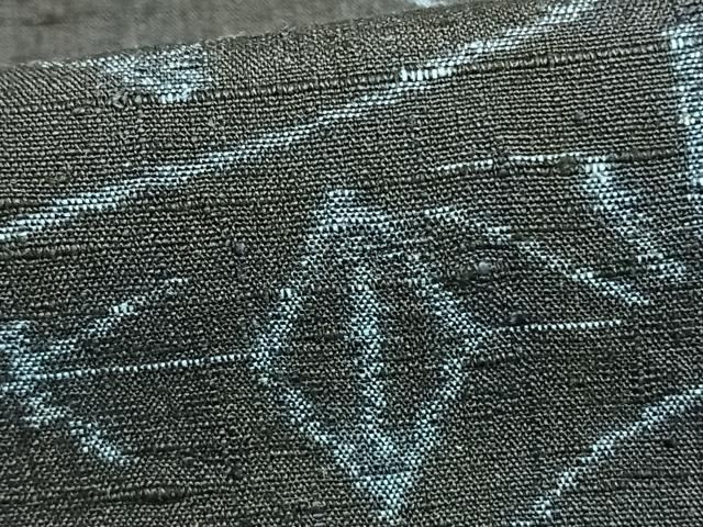 平和屋着物▽上質な紬 単衣 流水麻の葉文様 正絹 逸品 AAAZ9334fy