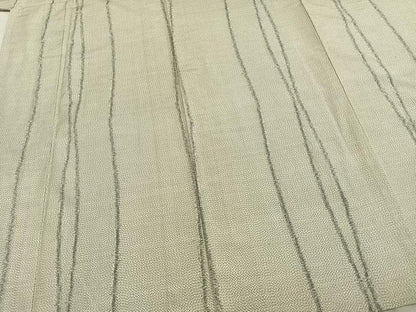 平和屋着物▽上質な紬 単衣 よろけ縞 正絹 逸品 AAAZ9337fy