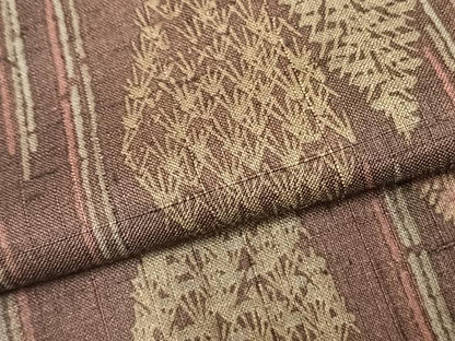 平和屋着物▽上質な紬　単衣　樹林文　正絹　逸品　AAAZ9338fy