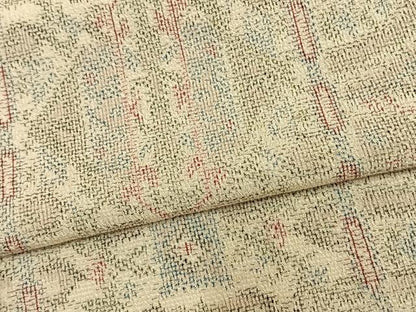 平和屋着物▽本塩沢 単衣 幾何学文 正絹 逸品 AAAZ9342fy