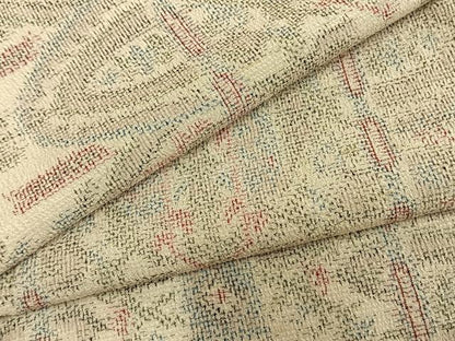 平和屋着物▽本塩沢 単衣 幾何学文 正絹 逸品 AAAZ9342fy