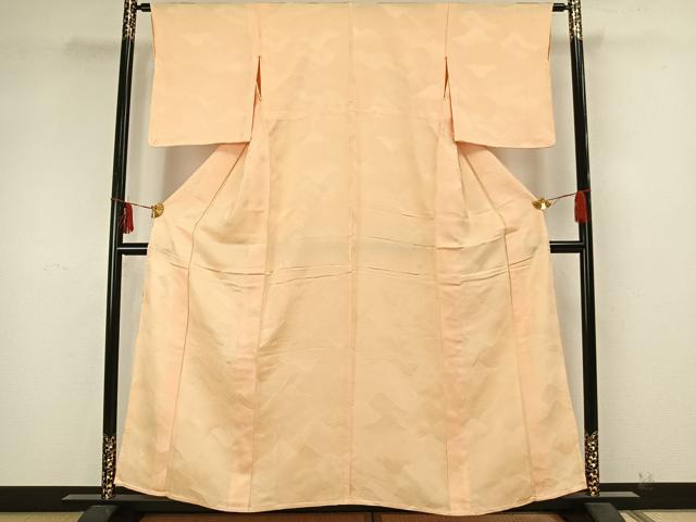 平和屋着物▽上質な色無地 単衣 流水地紋 雄黄色 正絹 逸品 未使用 AAAZ9343fy